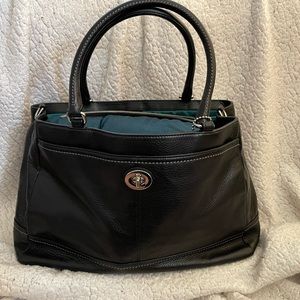 Coach Park Black Leather Carryall